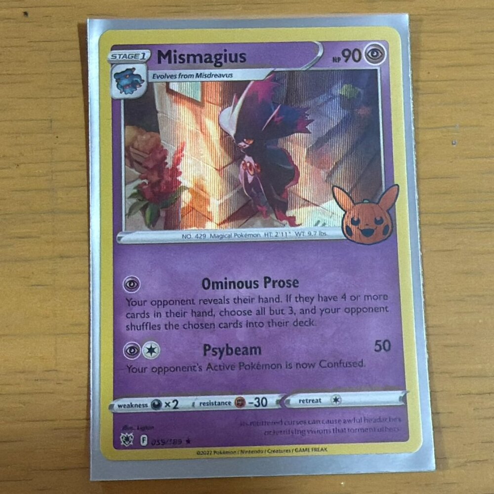 Pokémon Mismagius Card - Trick or Trade BOOster  - #009/030 - Rare Holo - New